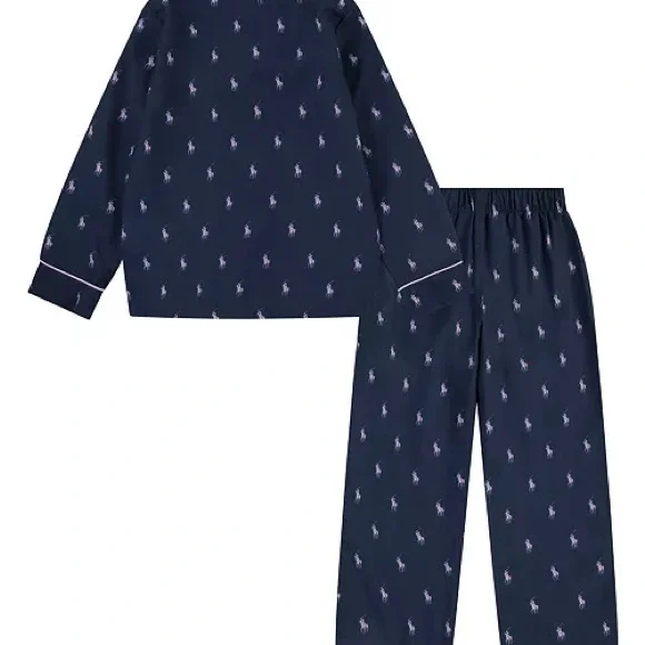Polo Ralph Lauren Little Girls Woven Long Sleeve Pyjamas 2-Piece Set - Picture 2 of 4